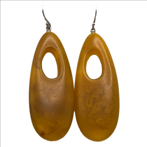 Zsiska Dangle Earrings Honey Amber & Bronze Resin, Sterling Silver 925